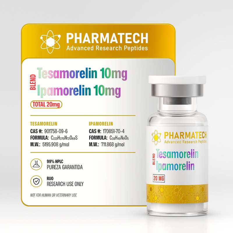 Tesamorelin + Ipamorelin Blend 20mg + Água Bacteriostática  - PharmaTech